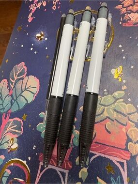 Passion Planner Black & White Retractable Gel Pens - Pack of 3
